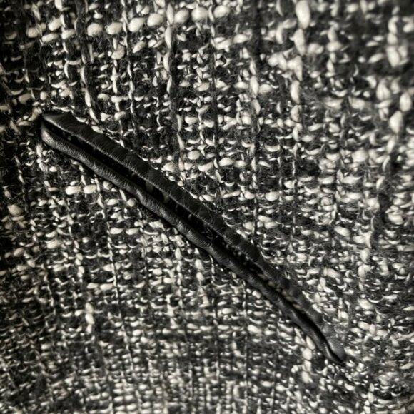 Dana Buchman Size 12 Tweed Dress Leather Trim - Picture 5 of 8